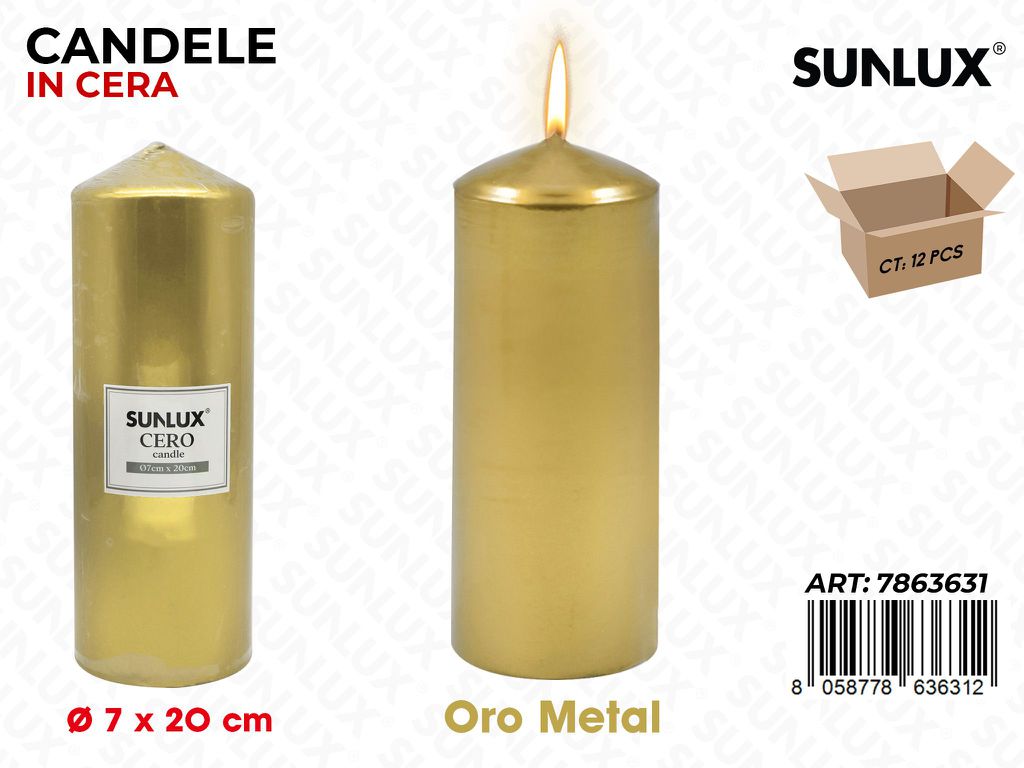 Sunlux Candela Moccolo Oro Metal D.7*20CM