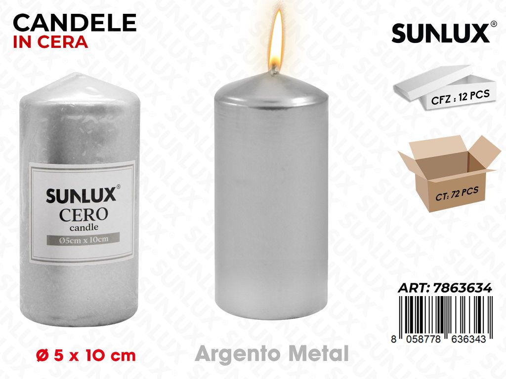 Sunlux Candela Moccolo Arg. Metal D.5*10CM