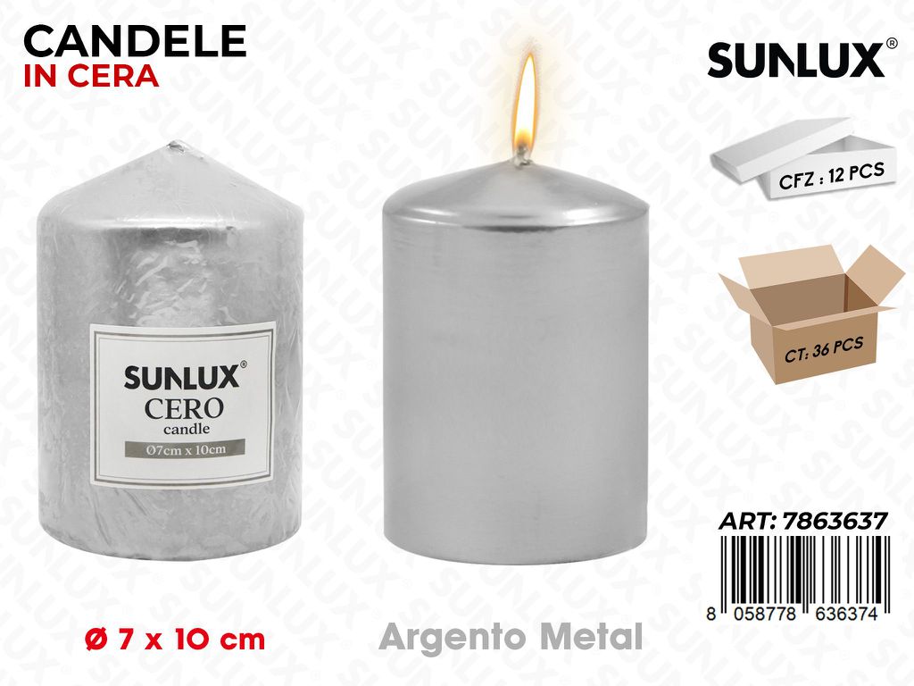 Sunlux Candela Moccolo Arg.metal D.7*10CM