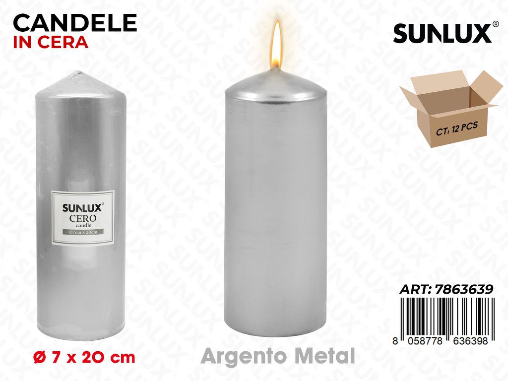 Sunlux Candela Moccolo Arg.metal D.7*20CM