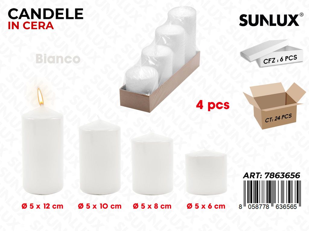 Sunlux Candela Bianco Mis. Ass. 4PCS