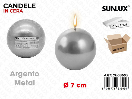 Sunlux Candela Sfera Arg. Metal D.7CM