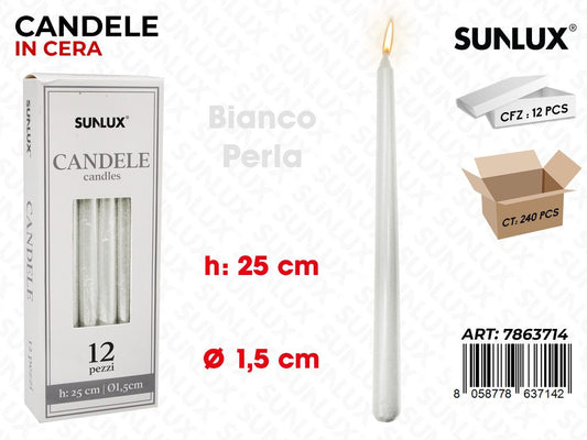Sunlux Candela Stelo Bia. Perla 1.5*25CM