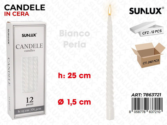 Sunlux Candela Spir. Bia. Perla 1.5*25CM