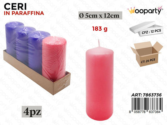 Sunlux Candele Ass. 4PCS 183GR 5*12CM