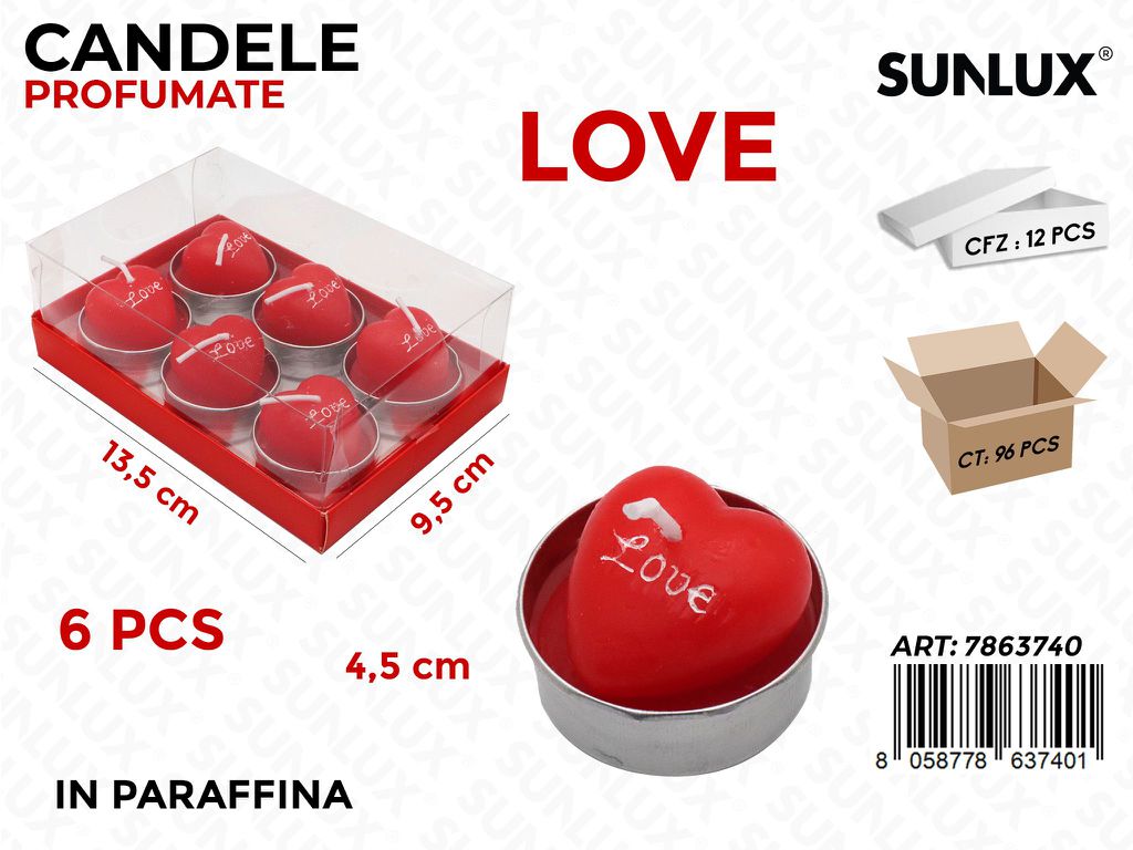 Wooparty Candeline Party Love 6PCS 13.5*9.5*4.5CM