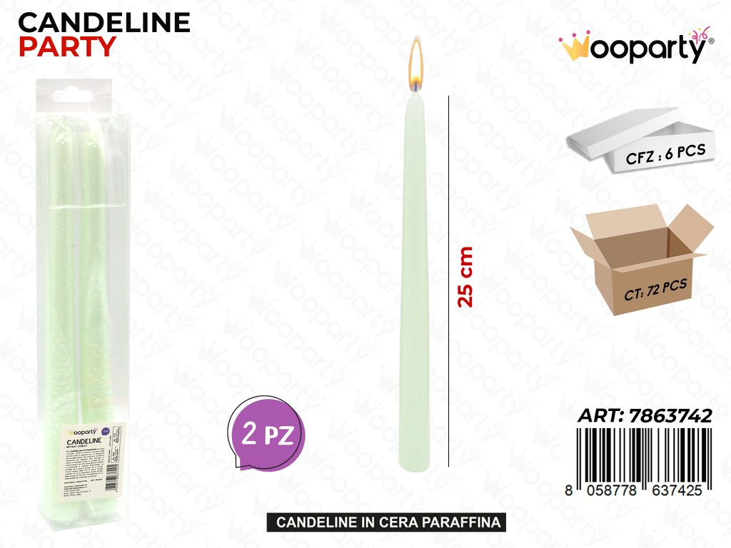 CANDELINE STELO PARTY 2PCS 25CM
