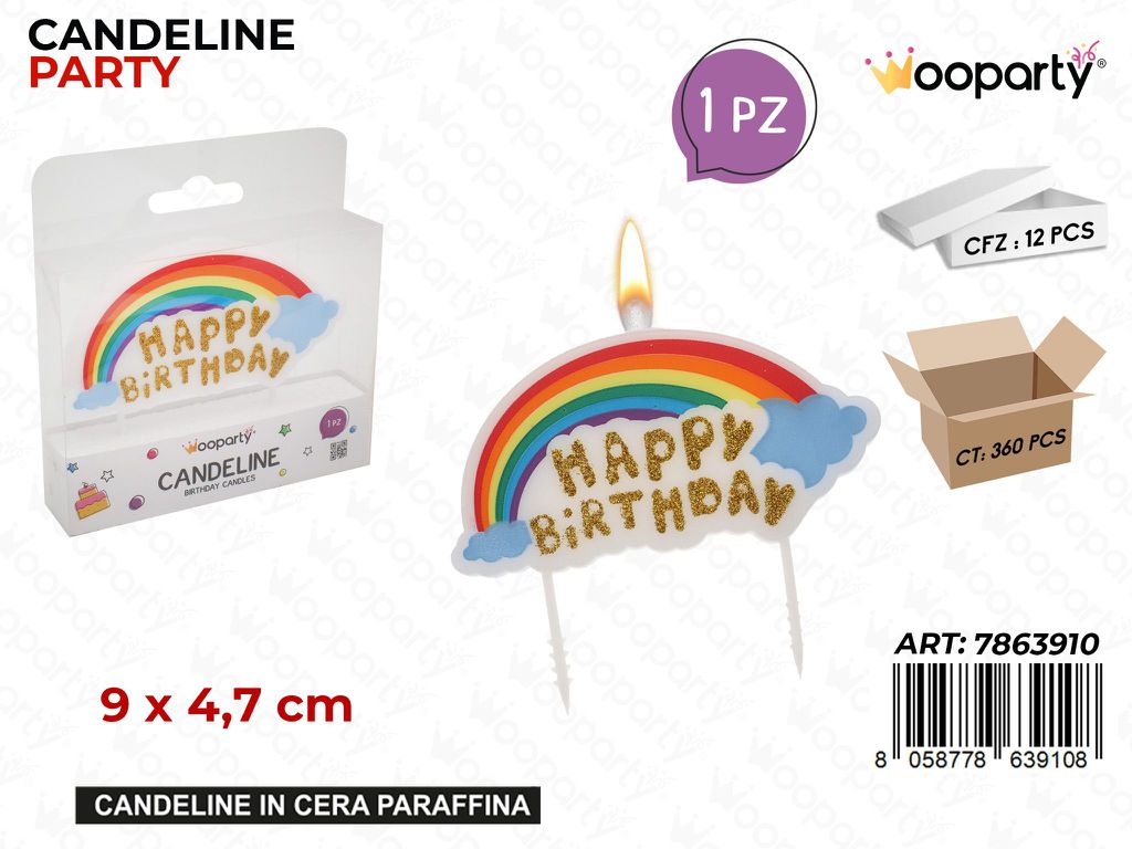 CANDELINE PARTY H. BIRTHDAY 9*4.7CM