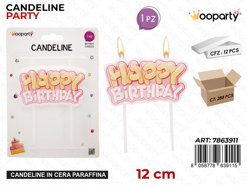 CANDELINE PARTY H. BIRTHDAY 12CM