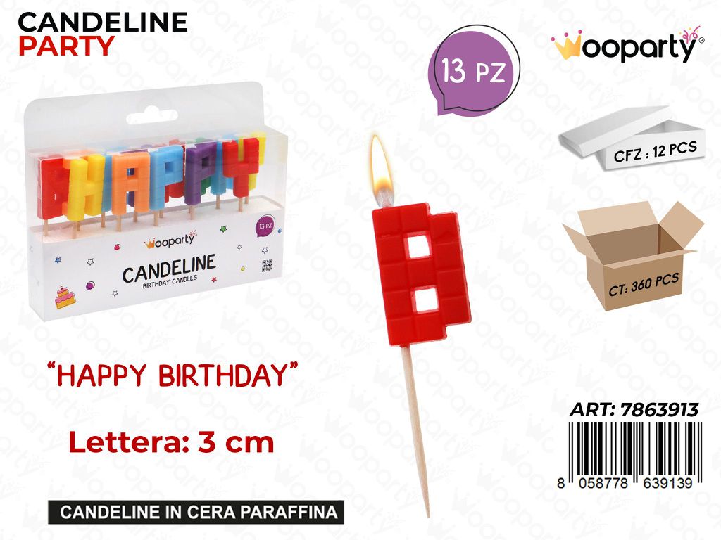 CANDELINE PARTY H. BIRTHDAY 13PCS 3CM