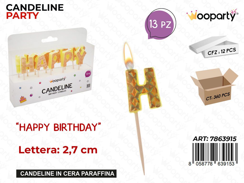 CANDELINE PARTY H. BIRTHDAY 13PCS 2.7CM