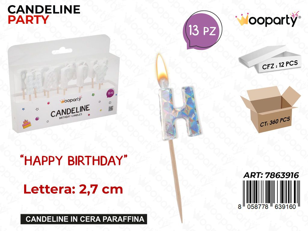 CANDELINE PARTY H. BIRTHDAY 13PCS 2.7CM