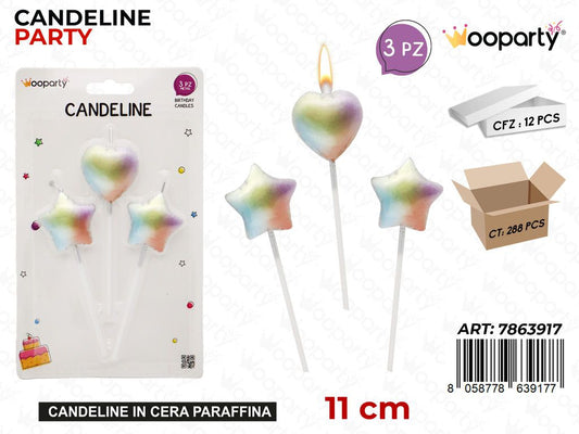 CANDELINE PARTY 3PCS 11CM