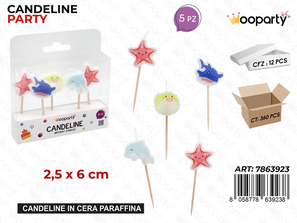 CANDELINE PARTY MARE 5PCS 2.5*6CM
