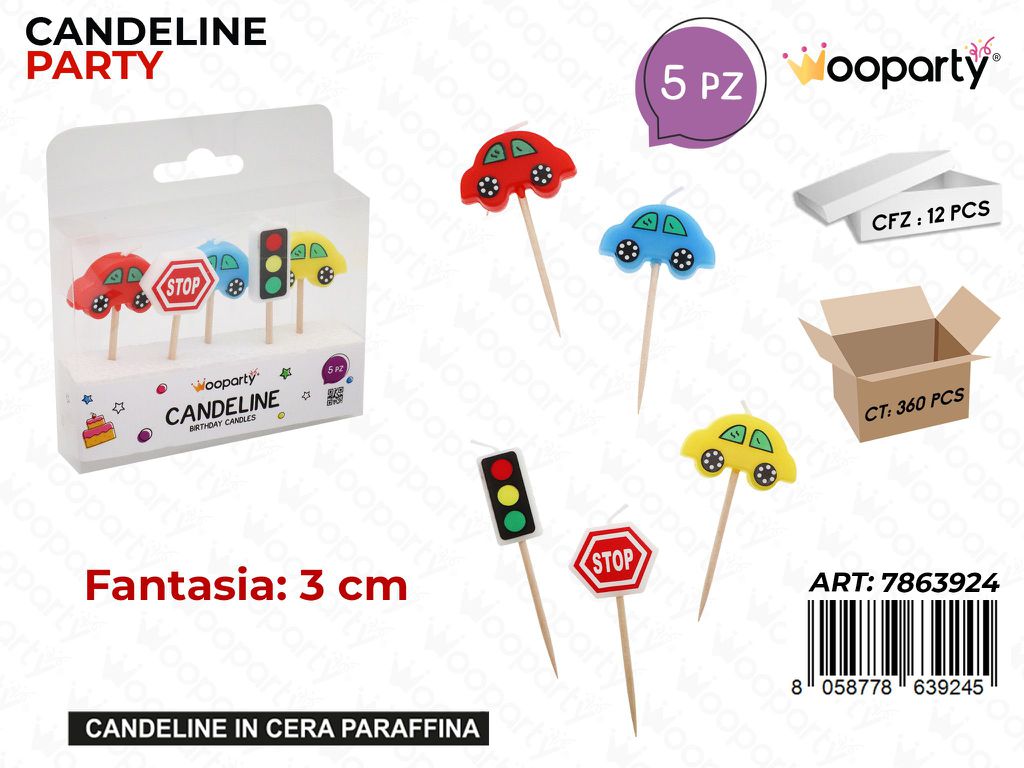 CANDELINE PARTY CAR 5PCS 3CM