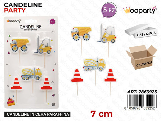CANDELINE PARTY LAVORI 5PCS 7CM