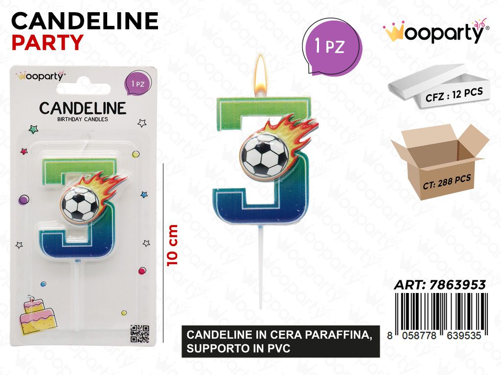 CANDELINE N.3 FOOTBALL 10CM