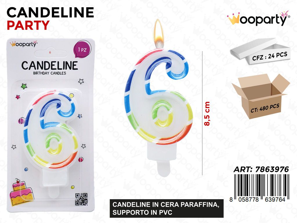 CANDELINE N.6 BORDO COL. 8.5CM