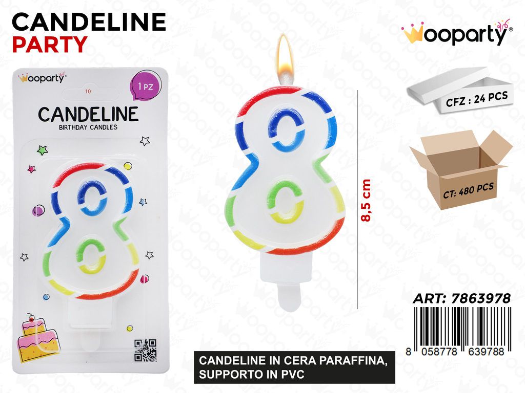 CANDELINE N.8 BORDO COL. 8.5CM