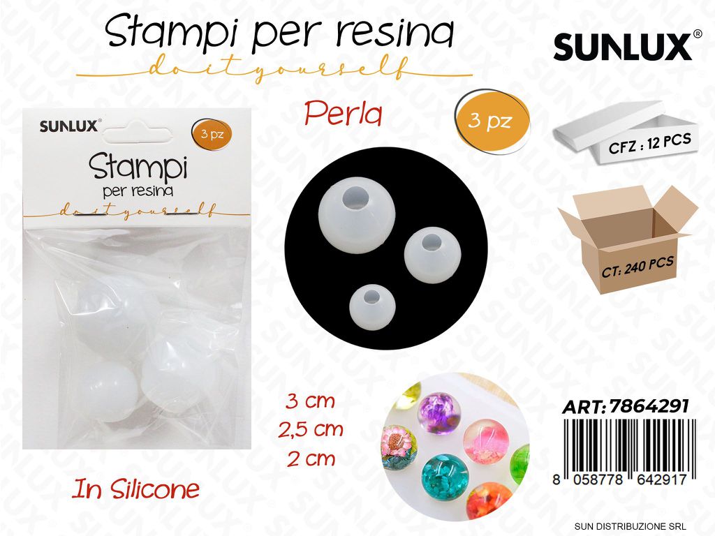 Stampi in Silicone per Resina Perla 3PCS Ass.