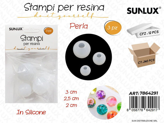 Stampi in Silicone per Resina Perla 3PCS Ass.