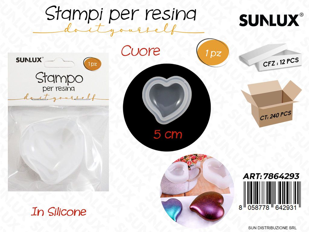 Stampi in Silicone per Resina Cuore 5CM