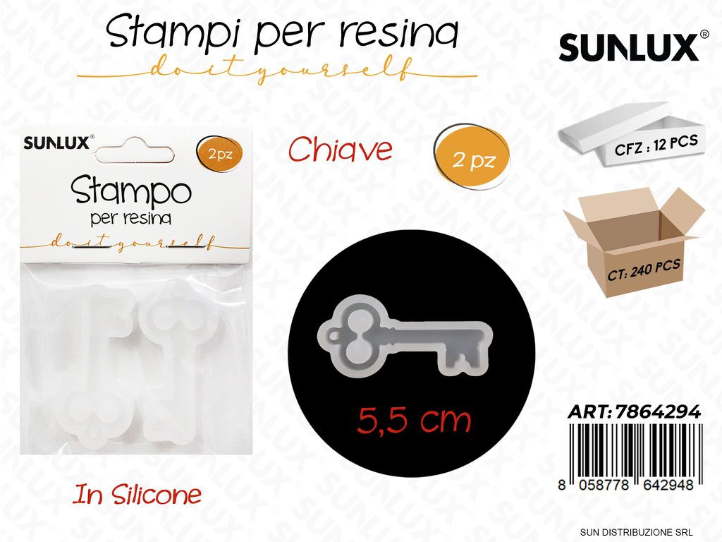 Stampi in Silicone per Resina Chiave 2PCS 5.5CM