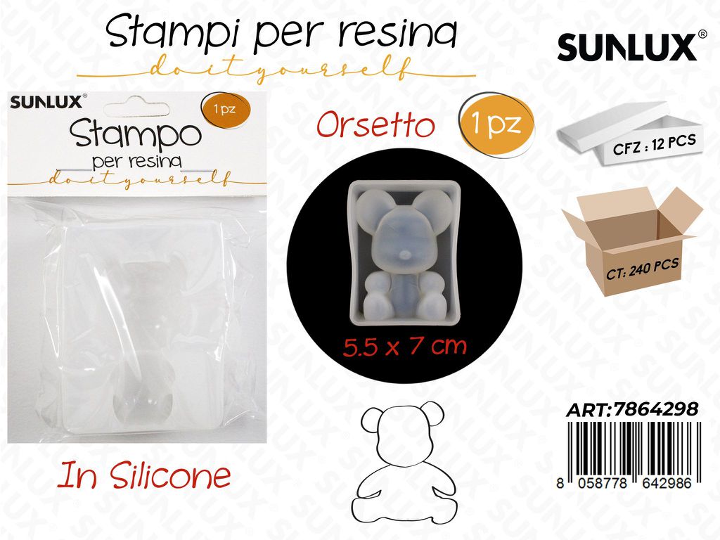 Stampi in Silicone per Resina Orsetto 5.5*7CM