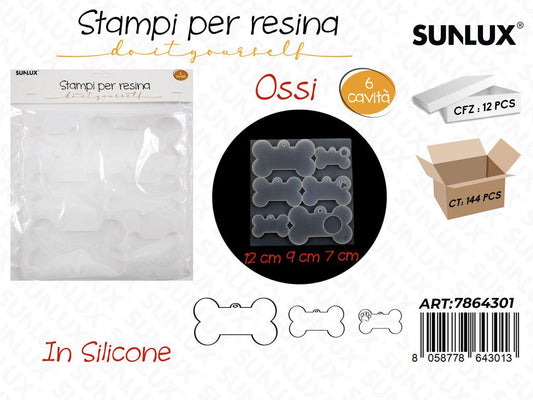 Stampi in Silicone per Resina Ossi Ass. 6CAV.