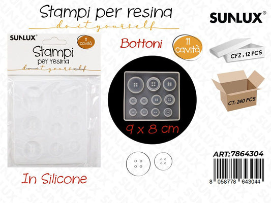 Stampi in Silicone per Resina Bottoni Ass. 11CAV.