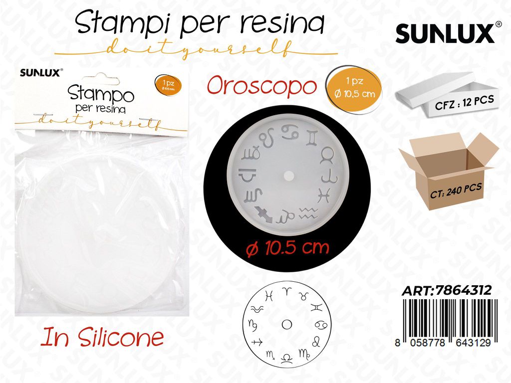 Stampi in Silicone per Resina Oroscopo 10.5CM