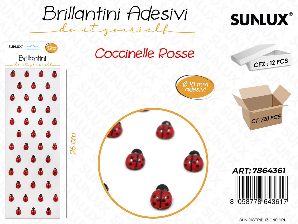 Brillantini Adv Coccinelle Rosso D.18MM*26CM