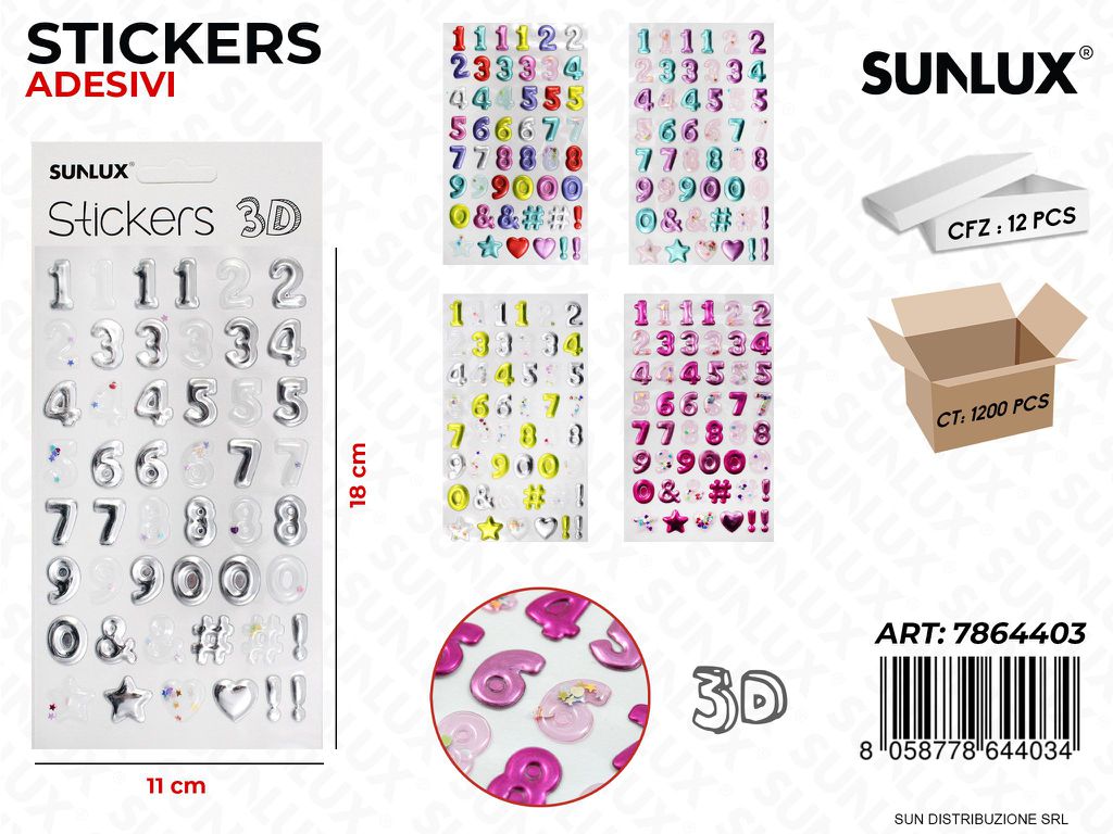 Stickers Adesivi 3D Ass. 11*18CM