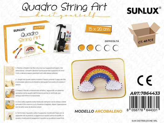 Quadro String Art Mod. Arcobaleno 15*20CM