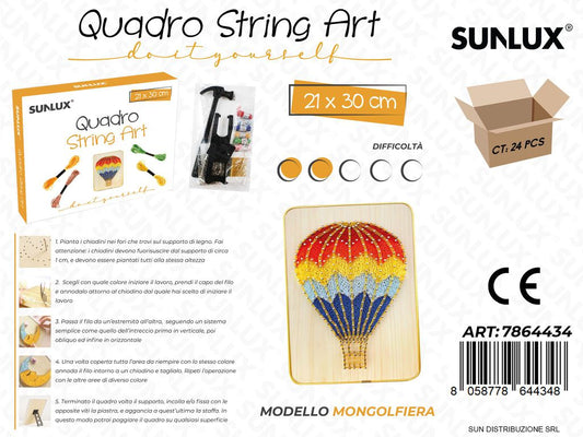 Quadro String Art Mod. Mongolfiera 21*30CM