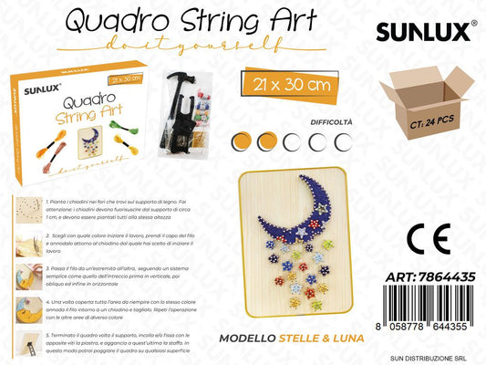 Quadro String Art Mod. Stelle Luna 21*30CM