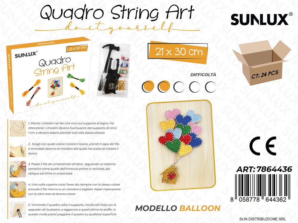 Quadro String Art Mod. Ballon 21*30CM