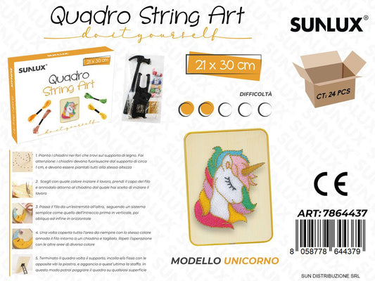 Quadro String Art Mod. Unicorno 21*30CM