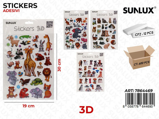 Sunlux Stickers Adesivi 3D Ass. 19*30CM