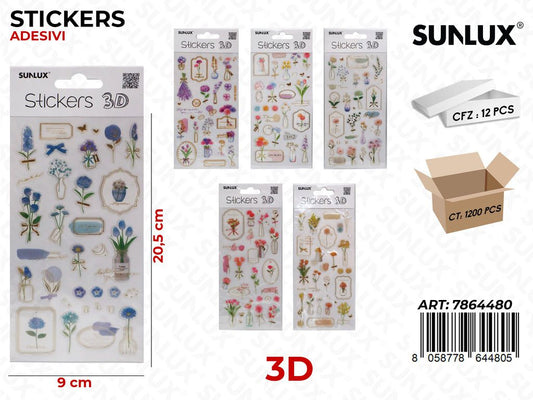 Sunlux Stickers Adesivi 3D Ass. 9*20.5CM