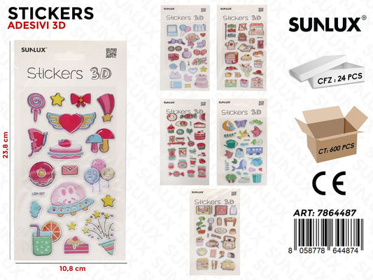 Sunlux Stickers Adv 3D Ass. 10.8*23.8CM