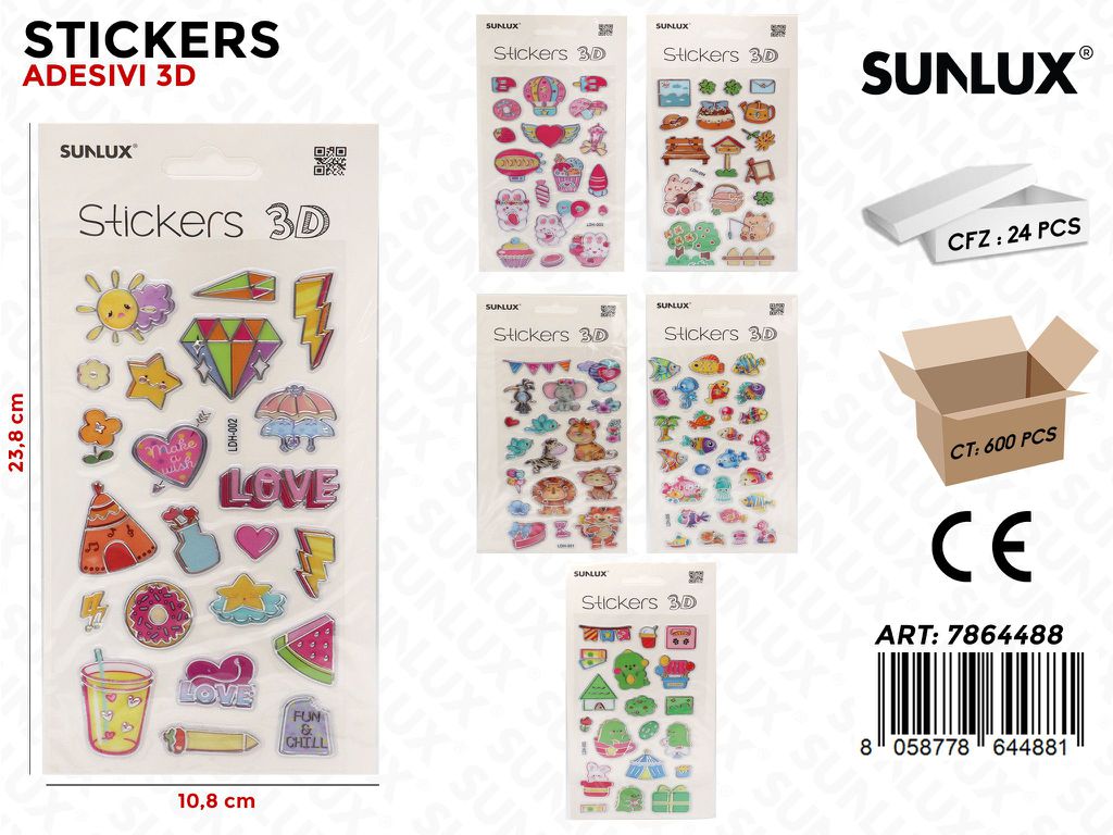 STICKERS ADV 3D ASS. 10.8*23.8CM