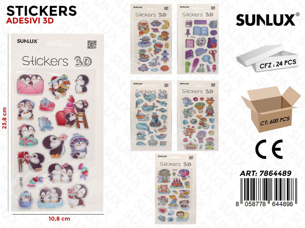 STICKERS ADV 3D ASS. 10.8*23.8CM