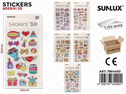 Sunlux Stickers Adv 3D Ass. 10.8*23.8CM