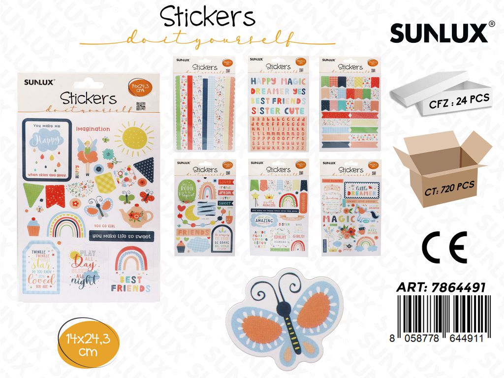 Sunlux Stickers Adv Ass. 14*24.3CM
