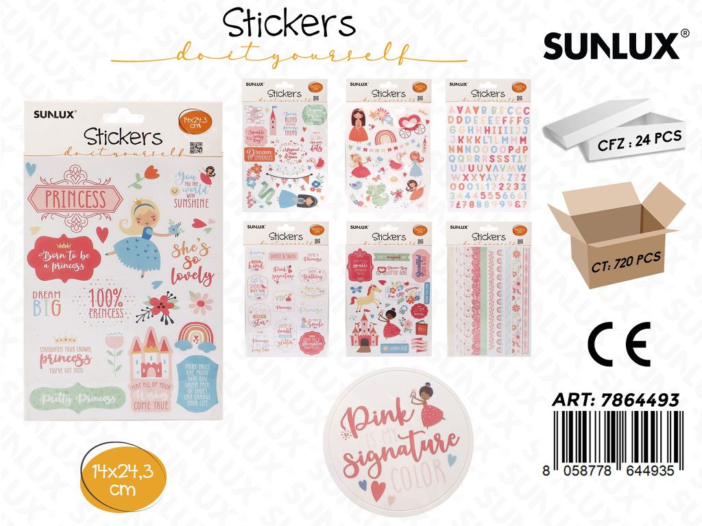 Sunlux Stickers Adv Ass. 14*24.3CM