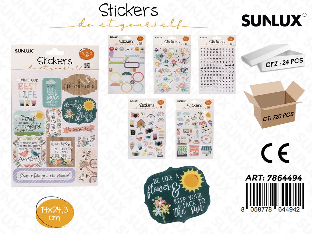 Sunlux Stickers Adv Ass. 14*24.3CM
