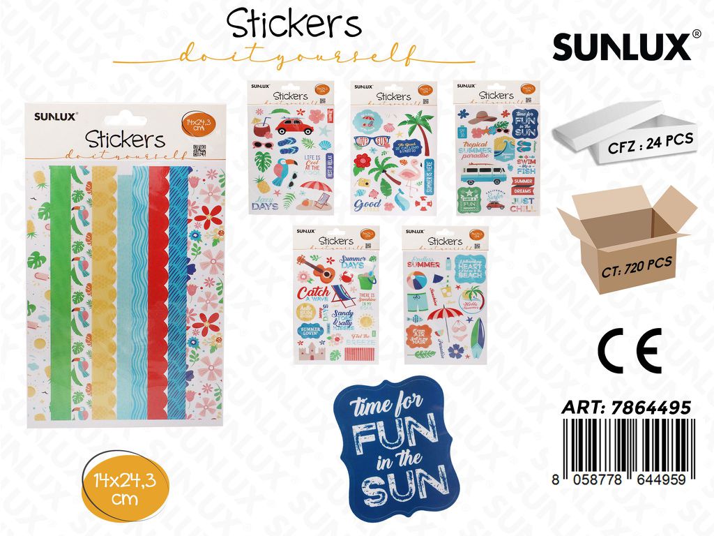 Sunlux Stickers Adv Ass. 14*24.3CM
