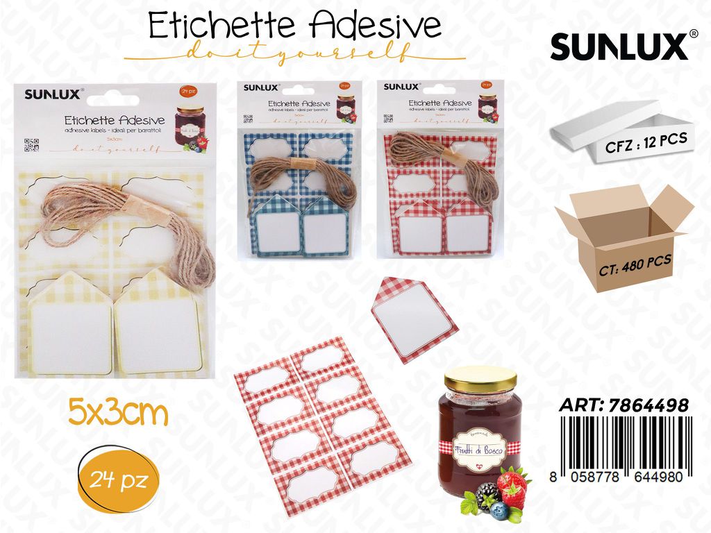 Sunlux Etichette Adv 24PCS 5*3CM