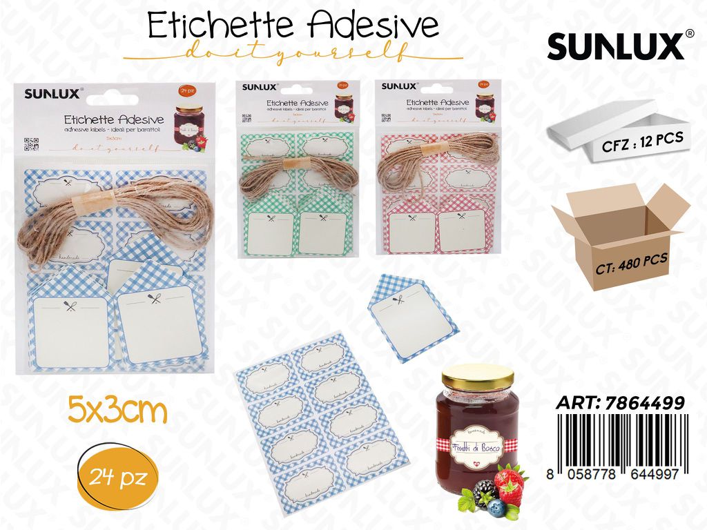 Sunlux Etichette Adv 24PCS 5*3CM